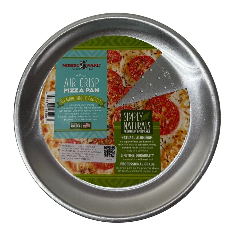 Nordic Ware 9 Inch Air Crisp Pizza Pan Aluminum Perforated Toaster Oven Tray NEW